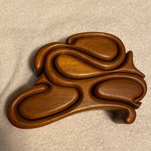 Handmade wooden jewelry box with 4 separate openings for jewelry, keys, etc